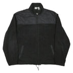 FILA Mens Black Outdoor Zip Jacket L Polyester Blend Microfibre Plain Relaxed