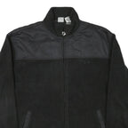 FILA Mens Black Outdoor Zip Jacket L Polyester Blend Microfibre Plain Relaxed