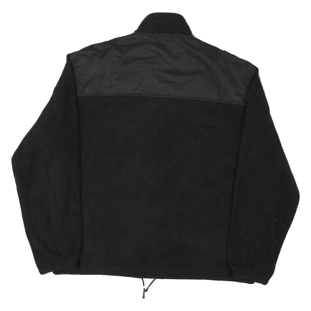 FILA Mens Black Outdoor Zip Jacket L Polyester Blend Microfibre Plain Relaxed