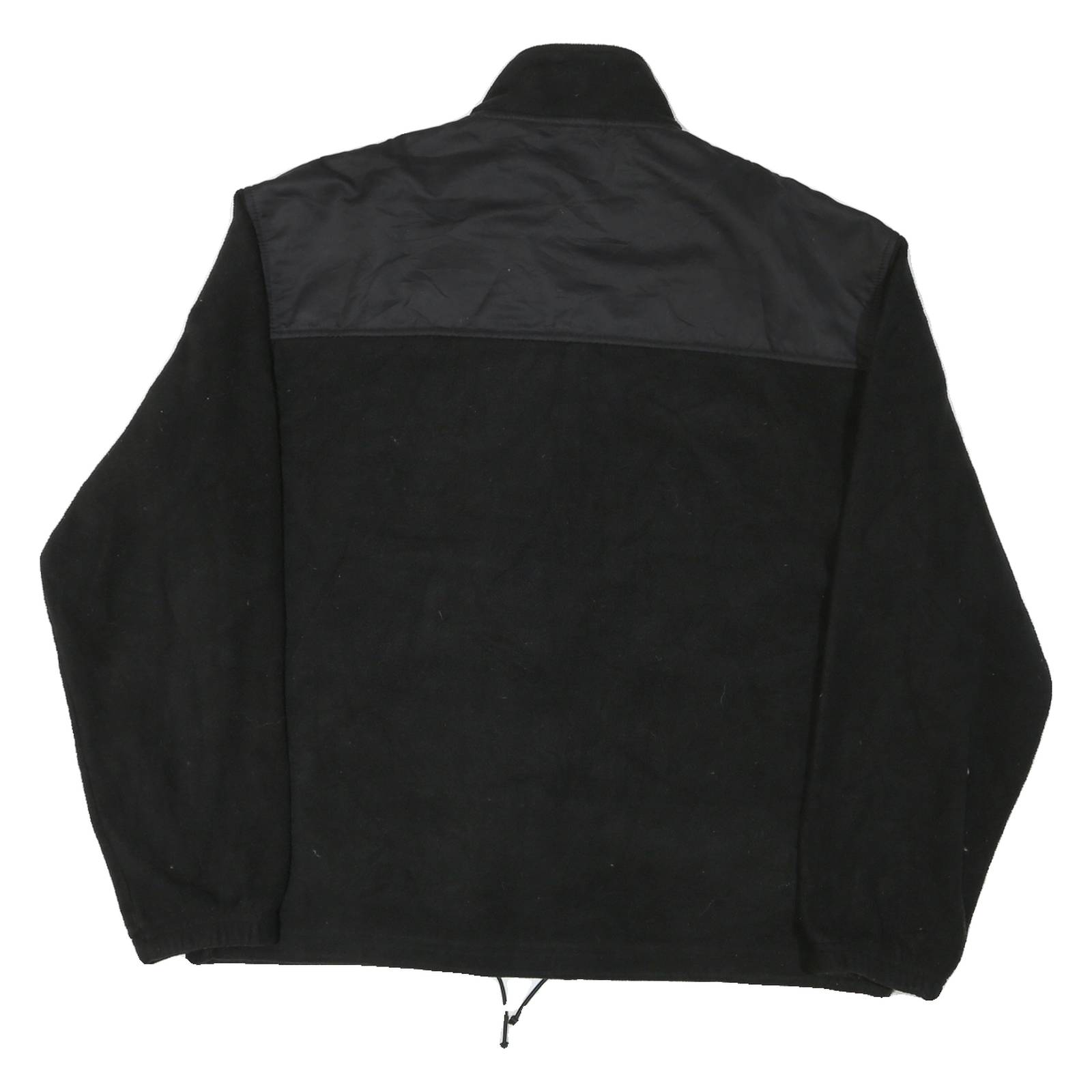 FILA Mens Black Outdoor Zip Jacket L Polyester Blend Microfibre Plain Relaxed
