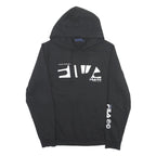 FILA Mens Black Pullover Hoodie S Printed Cotton Blend Casual