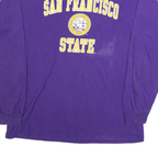 GILDAN Mens Purple San Francisco State Long Sleeve Crew Neck T-Shirt L Cotton