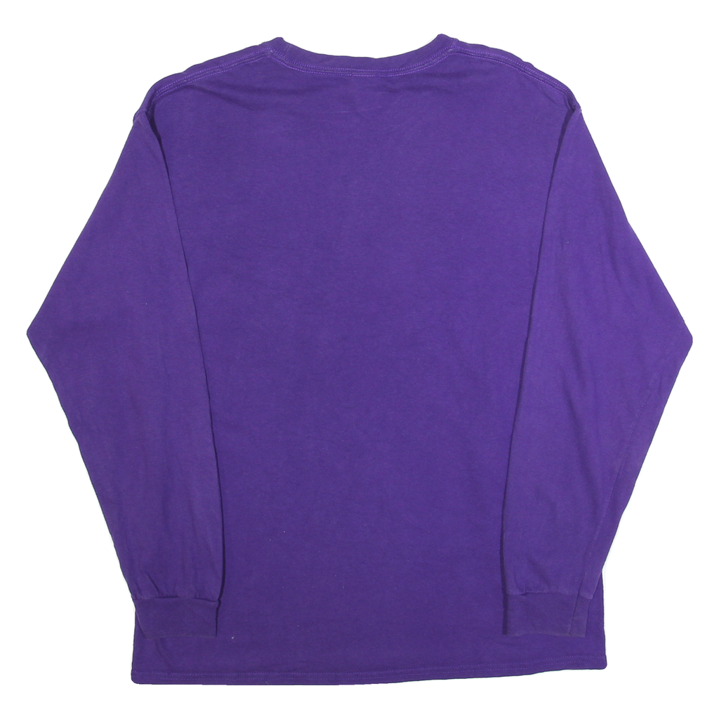 GILDAN Mens Purple San Francisco State Long Sleeve Crew Neck T-Shirt L Cotton