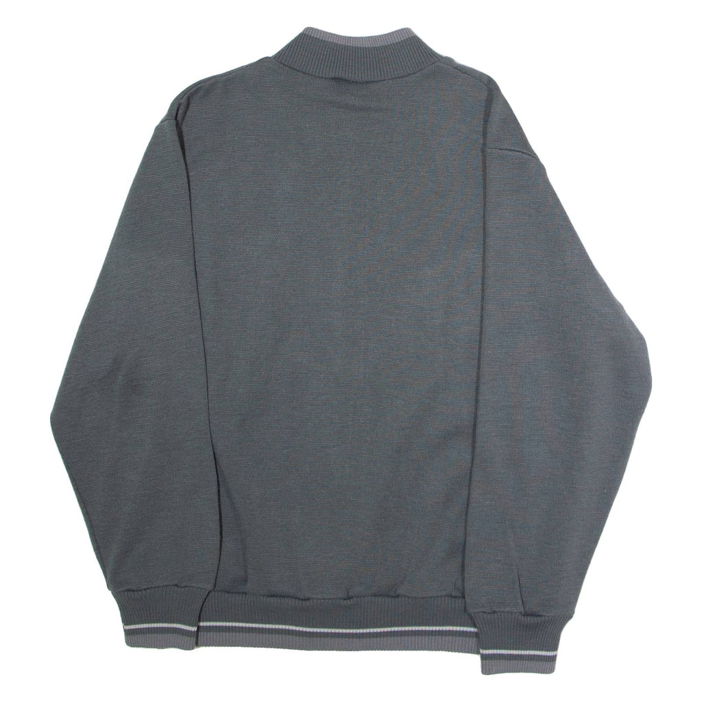 JOCKEY INTERNATIONAL Mens Bomber Jacket Grey Knit 90s L