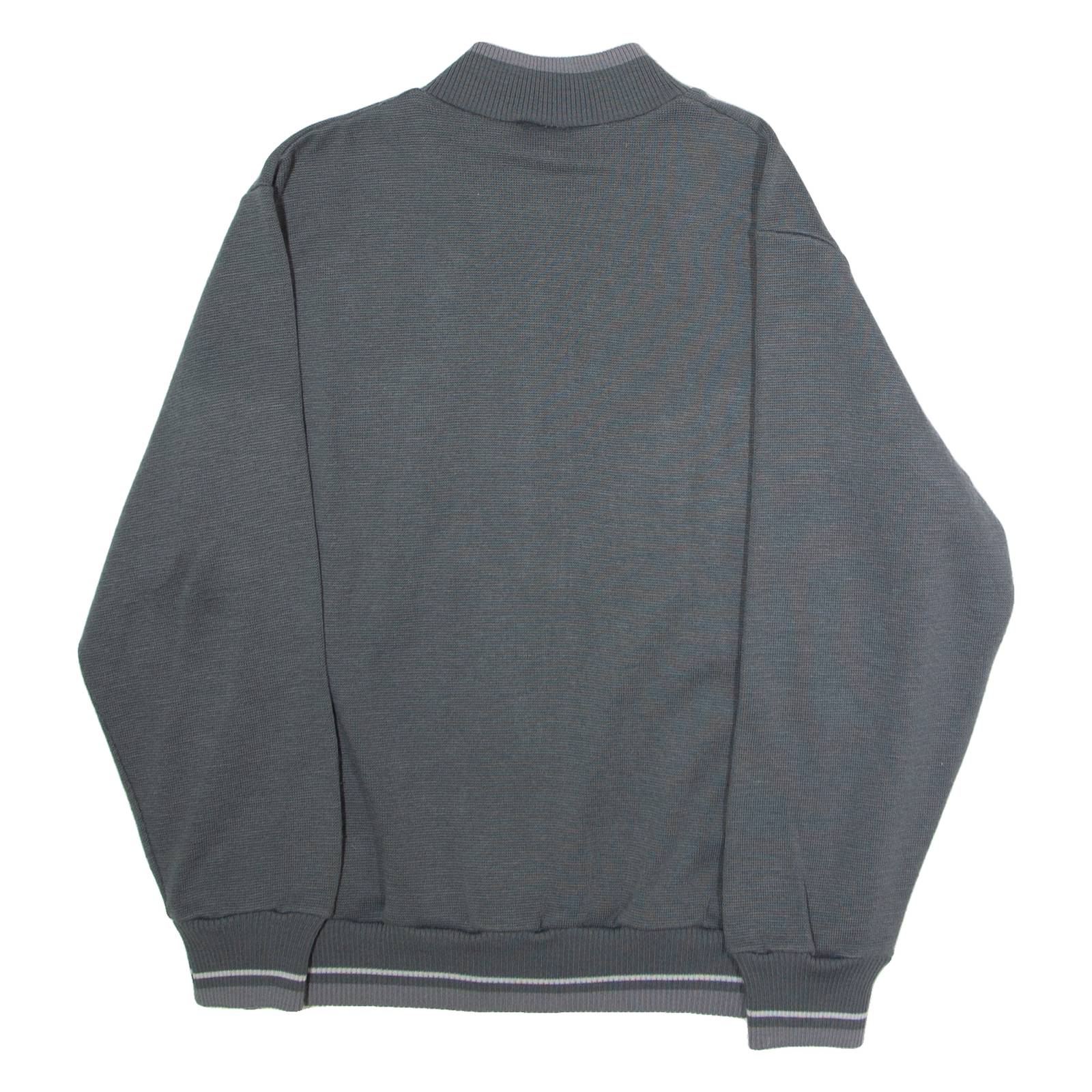 JOCKEY INTERNATIONAL Mens Bomber Jacket Grey Knit 90s L