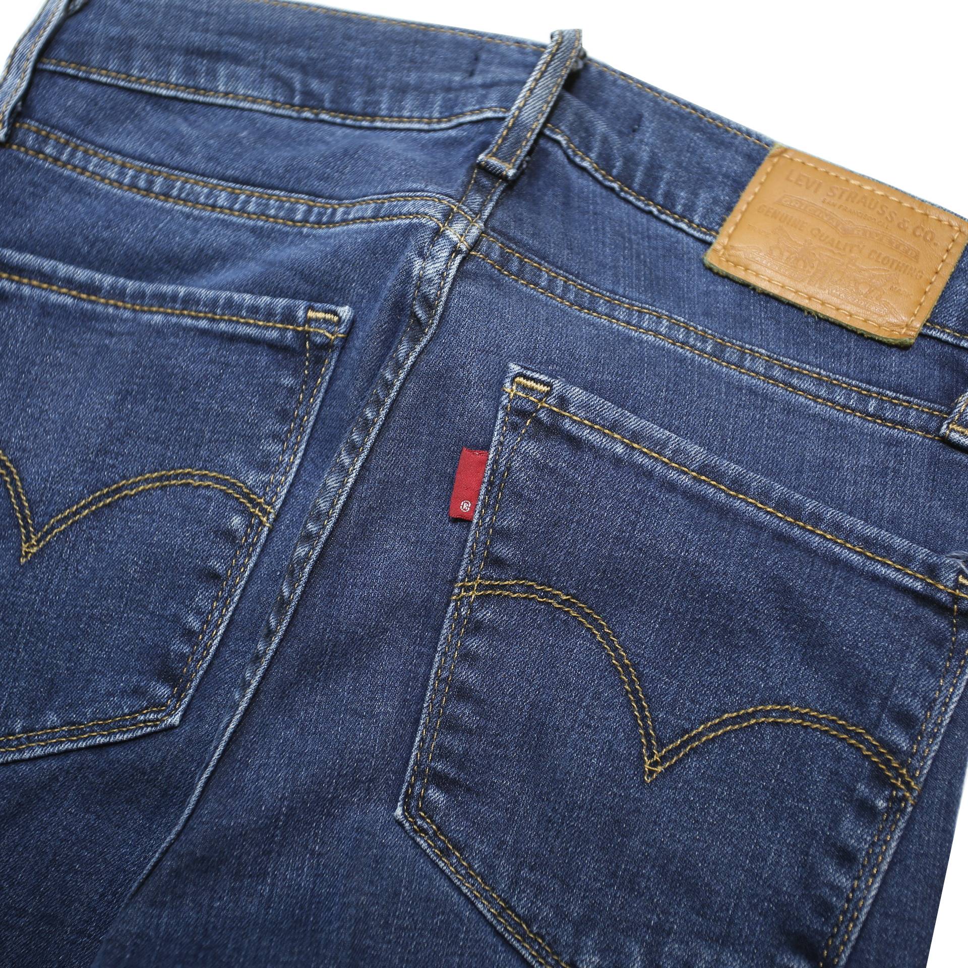 LEVI'S 724 Womens Jeans Blue Slim Skinny Denim Medium W24 L28 Skinny Fit