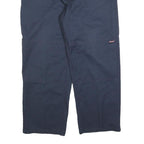 DICKIES Mens Navy Blue Regular Fit Straight Trousers W38 L30 Cotton Blend Zip