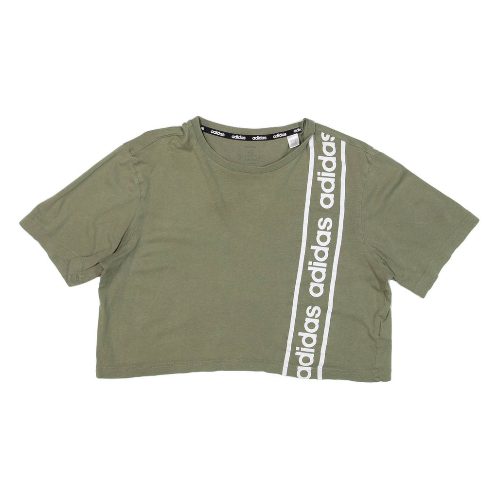 ADIDAS Cropped Womens T-Shirt Green XS