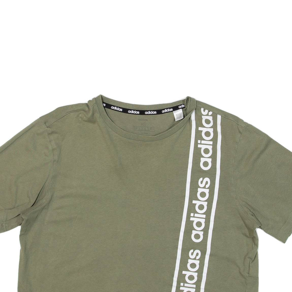 ADIDAS Cropped Womens T-Shirt Green XS