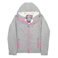 SUPERDRY Girls Grey & Pink Windtrekker XL Polyester Jacket Zip Hooded