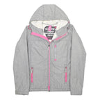 SUPERDRY Girls Grey & Pink Windtrekker XL Polyester Jacket Zip Hooded