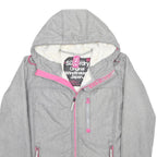 SUPERDRY Girls Grey & Pink Windtrekker XL Polyester Jacket Zip Hooded