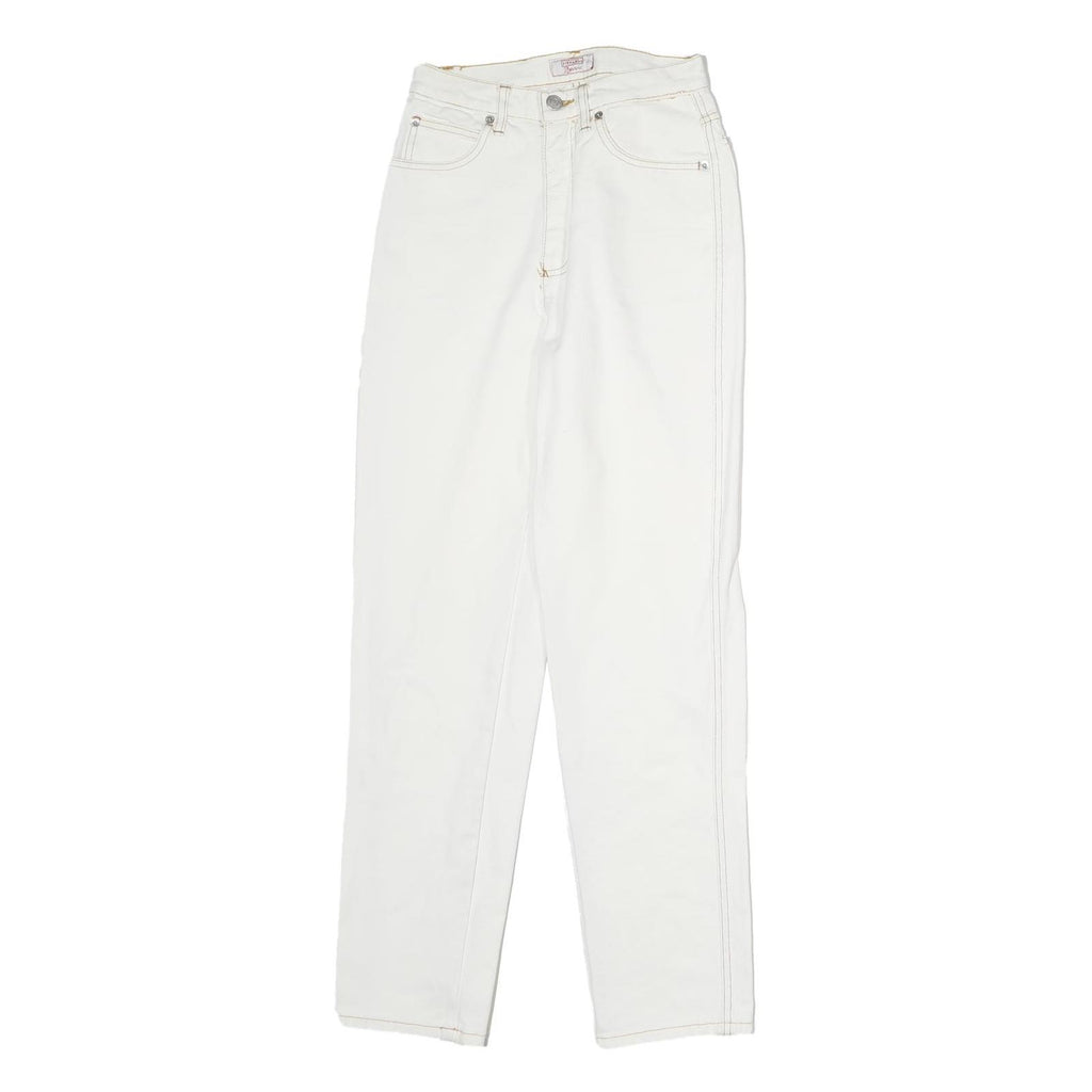 STEFANEL BASIC Womens Regular Fit White Denim Jeans W25 L29 Cotton Zip Casual