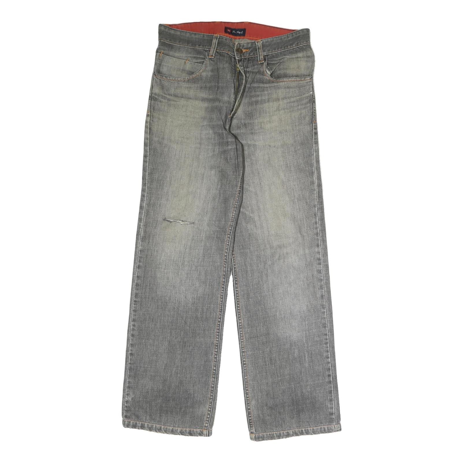 MR NEXT Mens Regular Fit Grey Denim Jeans W30 L29 Classic Style Zip Closure