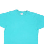 HANES Womens Blue T-Shirt L Short Sleeve Crew Neck Plain Casual Cotton Blend