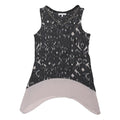 NEXT Womens Black & Cream Printed Sleeveless V-Neck Cotton Blend Top UK 8