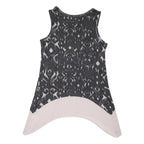 NEXT Womens Black & Cream Printed Sleeveless V-Neck Cotton Blend Top UK 8