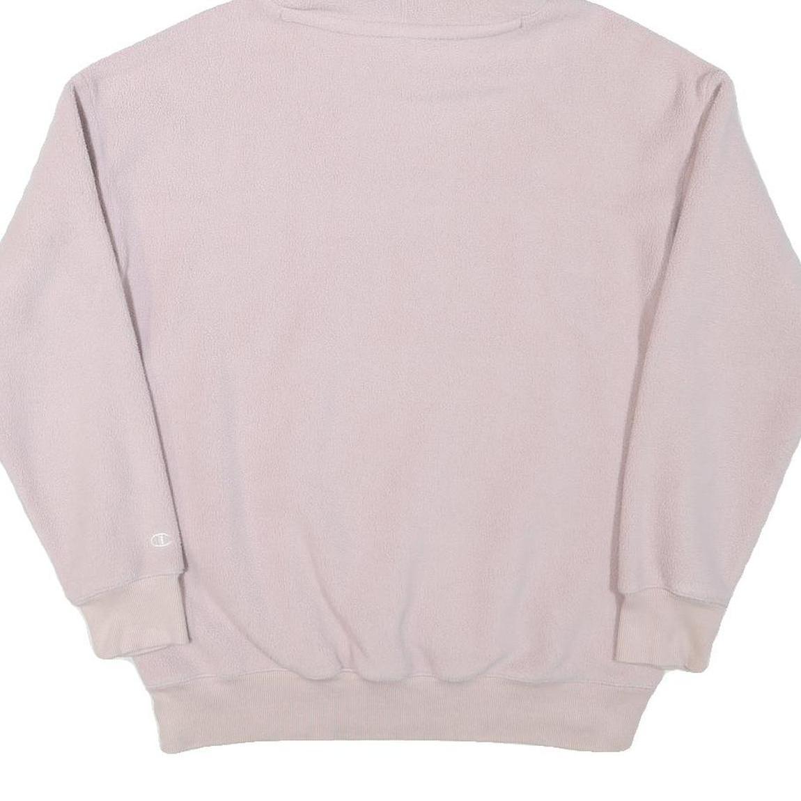 CHAMPION Womens Pink & Cream Logo Pullover Hoodie M Soft Polyester Blend