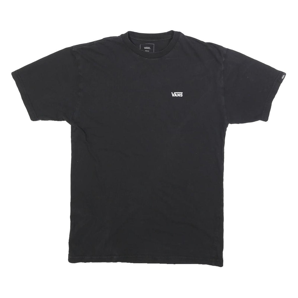 VANS Mens Black Classic Logo T-Shirt M Short Sleeve Crew Neck Cotton Blend