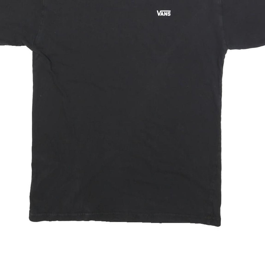 VANS Mens Black Classic Logo T-Shirt M Short Sleeve Crew Neck Cotton Blend