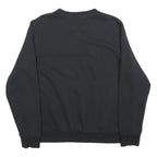 REEBOK Womens Black Cotton Blend Crew Neck Sweatshirt L Classic Logo Casual