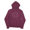 CHAMPION Mens Maroon Pullover Hoodie M Cotton Blend Logo Print