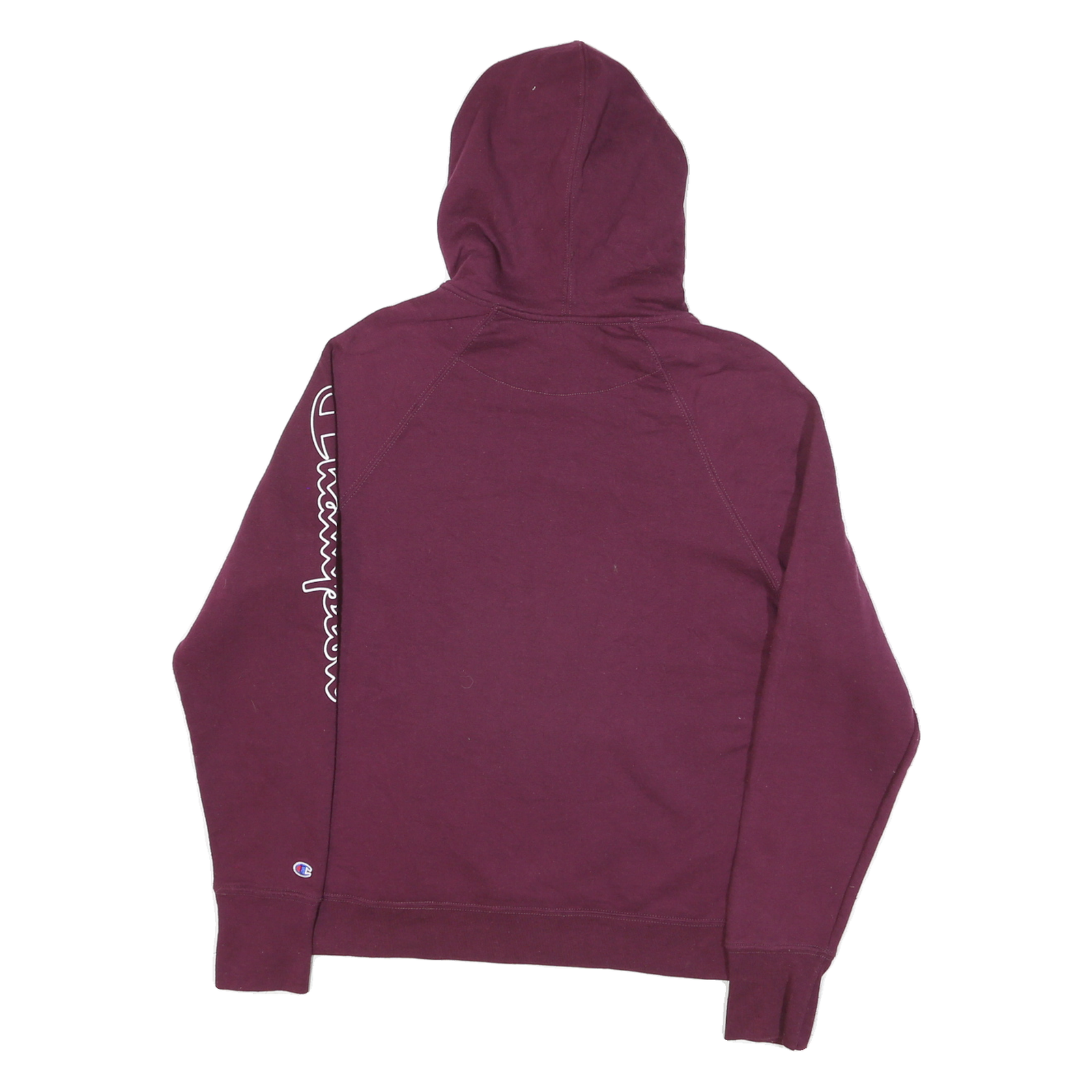 CHAMPION Mens Maroon Pullover Hoodie M Cotton Blend Logo Print