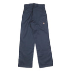DICKIES Womens Cotton Blend Navy Blue Loose Straight Trousers W26 L30 Workwear