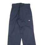 DICKIES Womens Cotton Blend Navy Blue Loose Straight Trousers W26 L30 Workwear