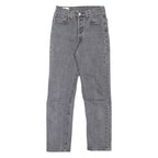 LEVI'S 501 Jeans Premium Womens Grey Regular Straight W25 L28
