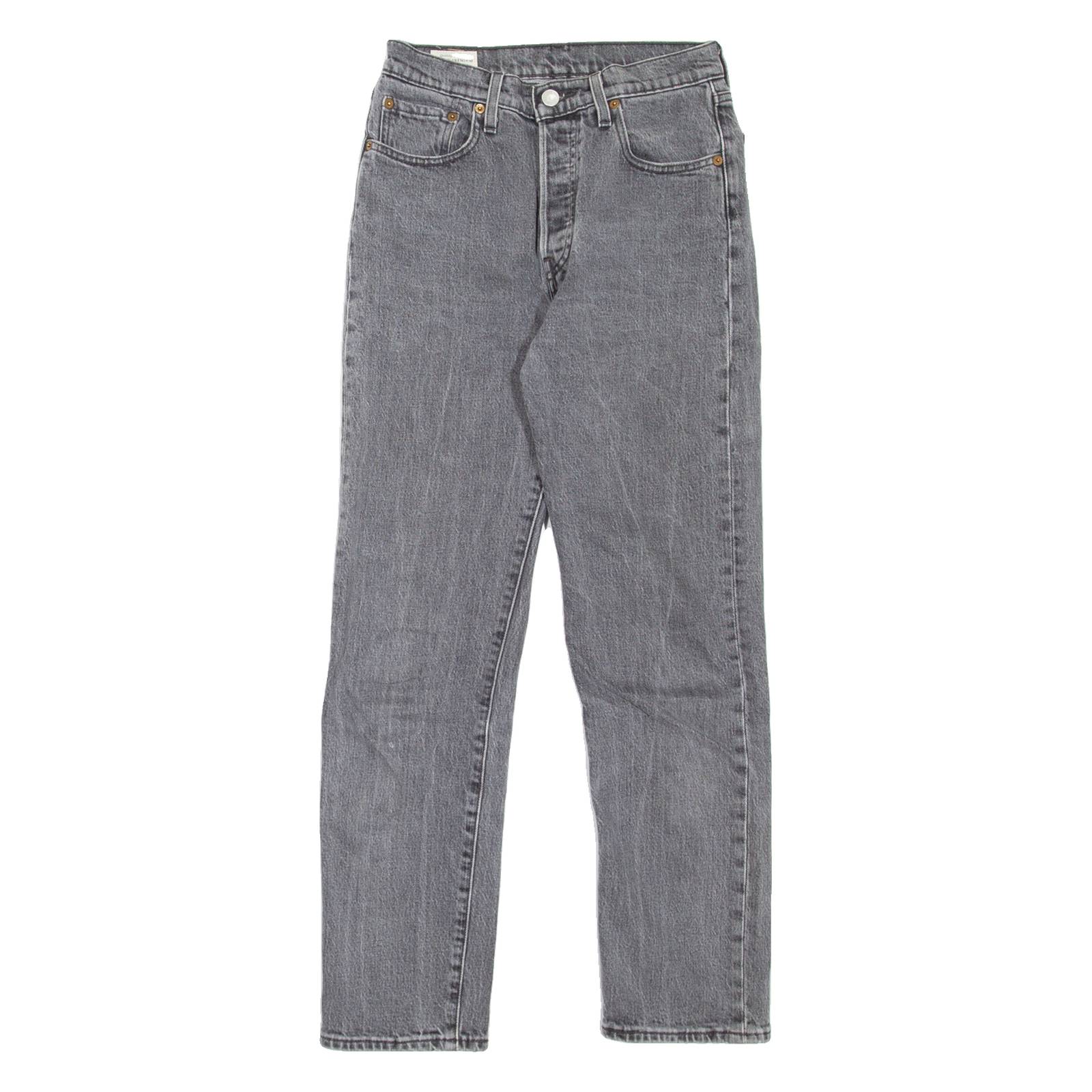 LEVI'S 501 Jeans Premium Womens Grey Regular Straight W25 L28