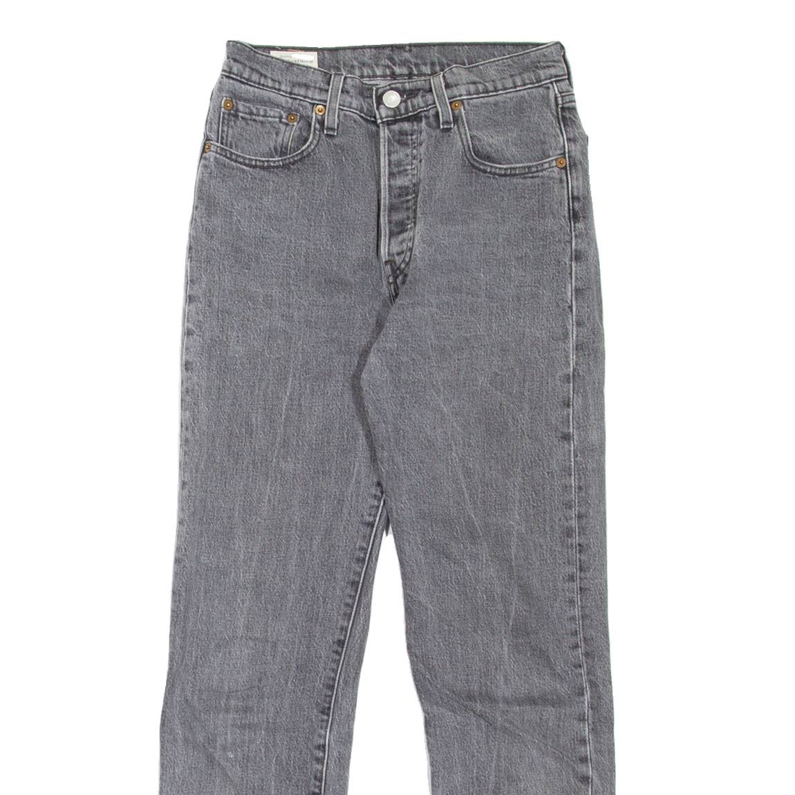 LEVI'S 501 Jeans Premium Womens Grey Regular Straight W25 L28
