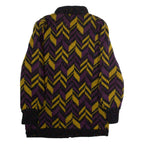 Womens Overcoat Coat Purple Knit Wool Chevron S