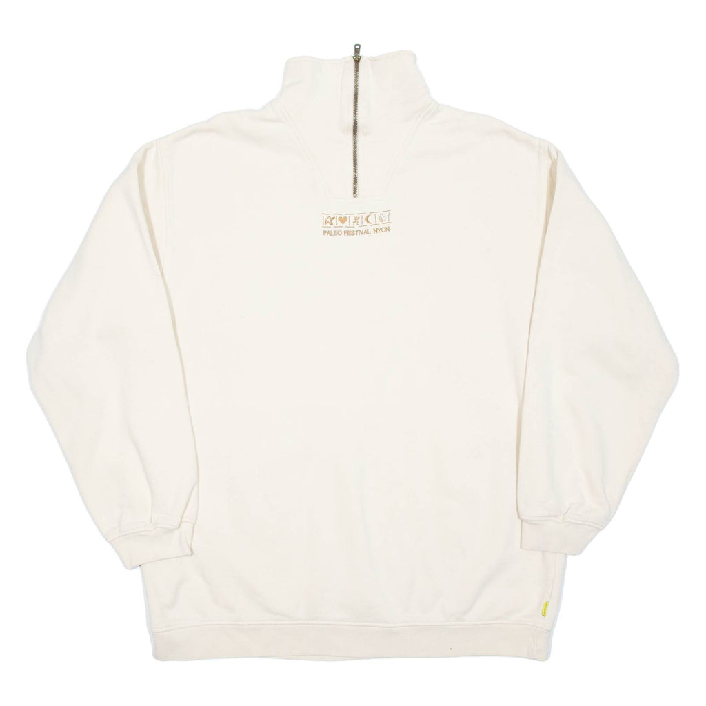 SWITCHER Womens Sweatshirt Beige 1/4 Zip XL