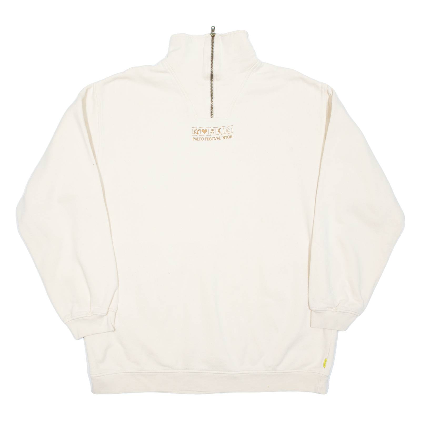 SWITCHER Womens Sweatshirt Beige 1/4 Zip XL