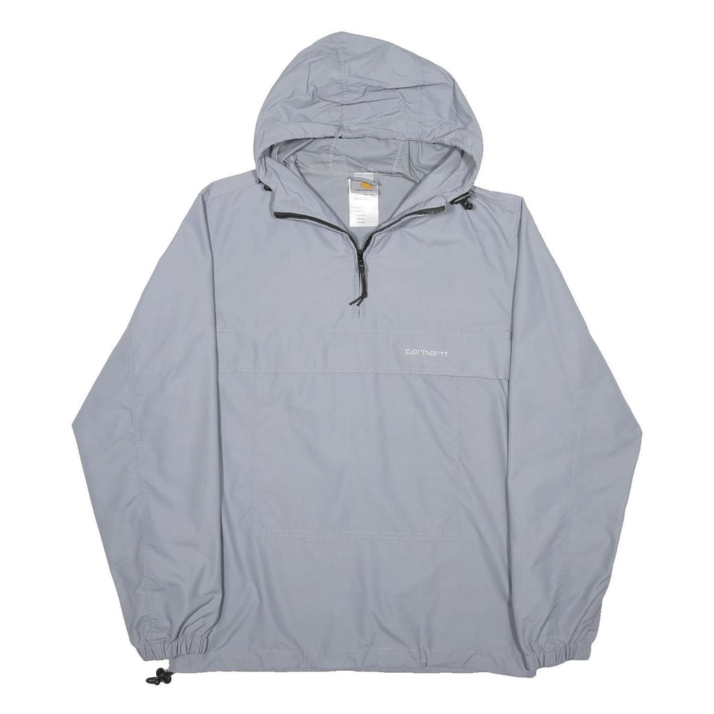 CARHARTT Mens Grey Nylon Hooded Jacket XS Zip Casual Outerwear Lightweight