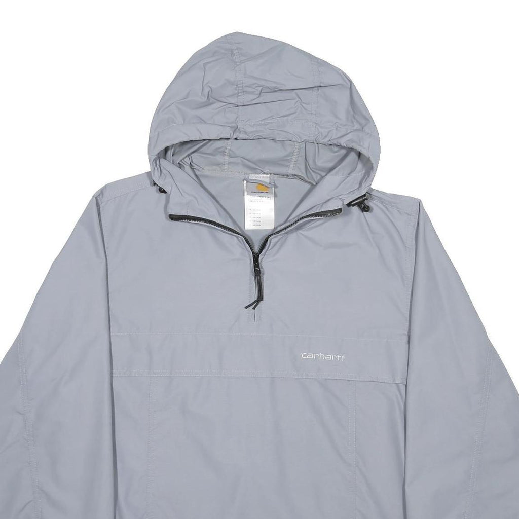 CARHARTT Mens Grey Nylon Hooded Jacket XS Zip Casual Outerwear Lightweight