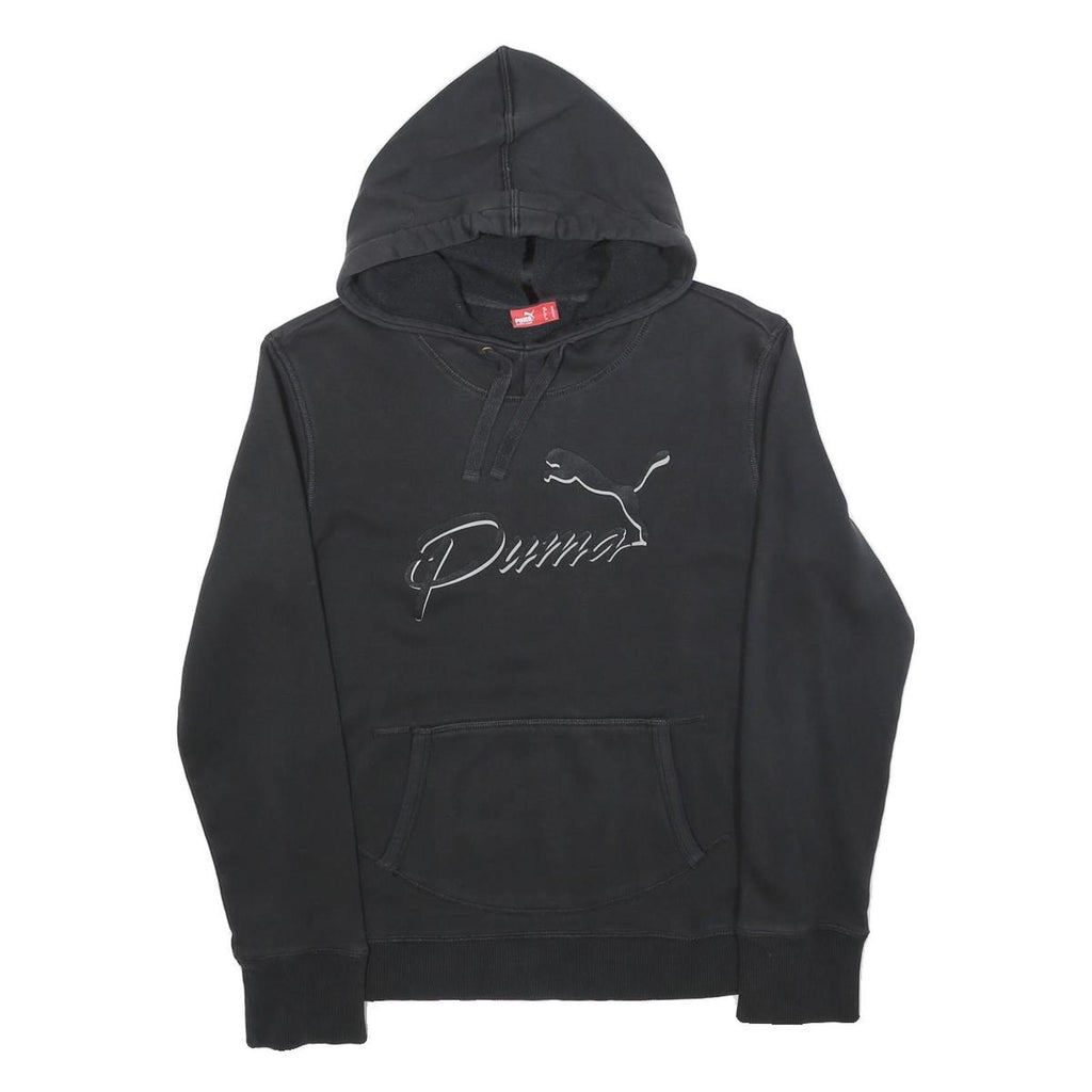 PUMA Womens Black Hoodie M Cotton Blend Pullover Casual Sports Sweatshirt