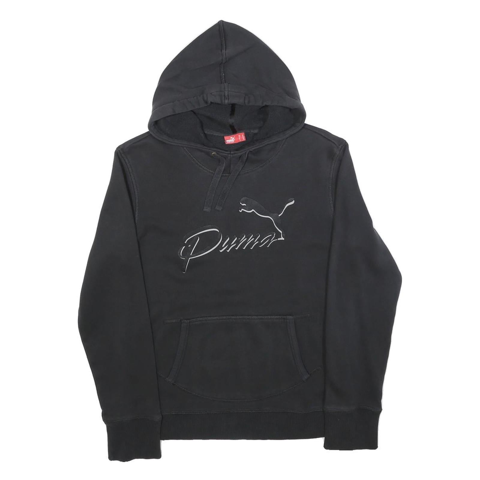 PUMA Womens Black Hoodie M Cotton Blend Pullover Casual Sports Sweatshirt