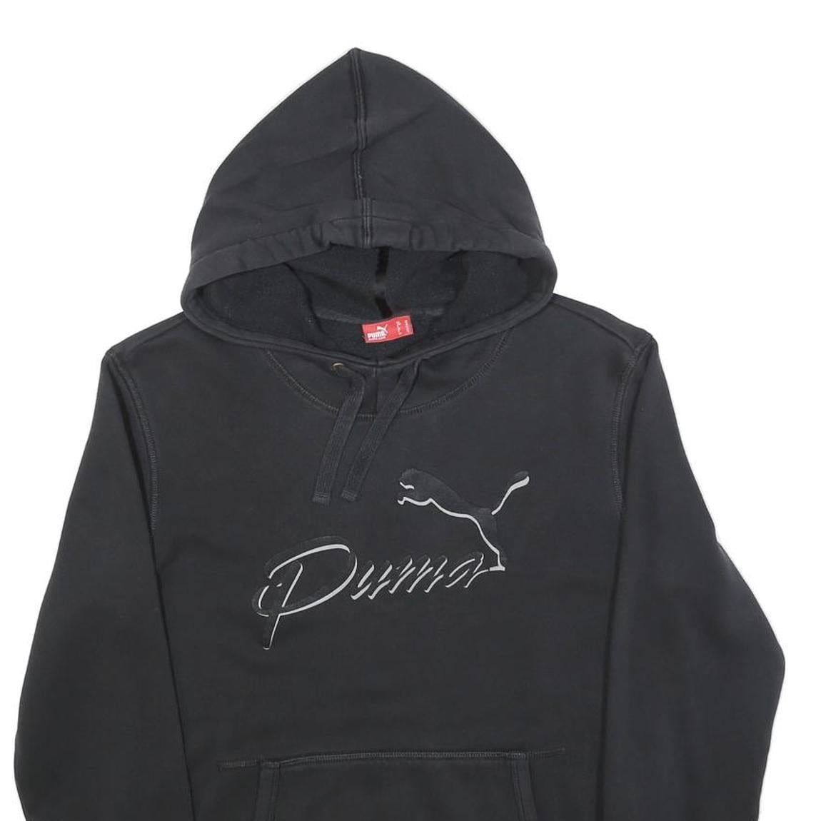 PUMA Womens Black Hoodie M Cotton Blend Pullover Casual Sports Sweatshirt