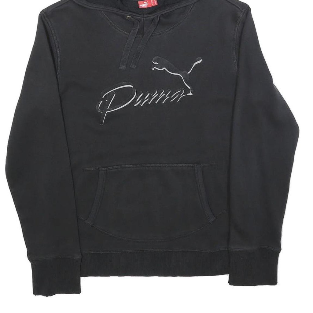 PUMA Womens Black Hoodie M Cotton Blend Pullover Casual Sports Sweatshirt