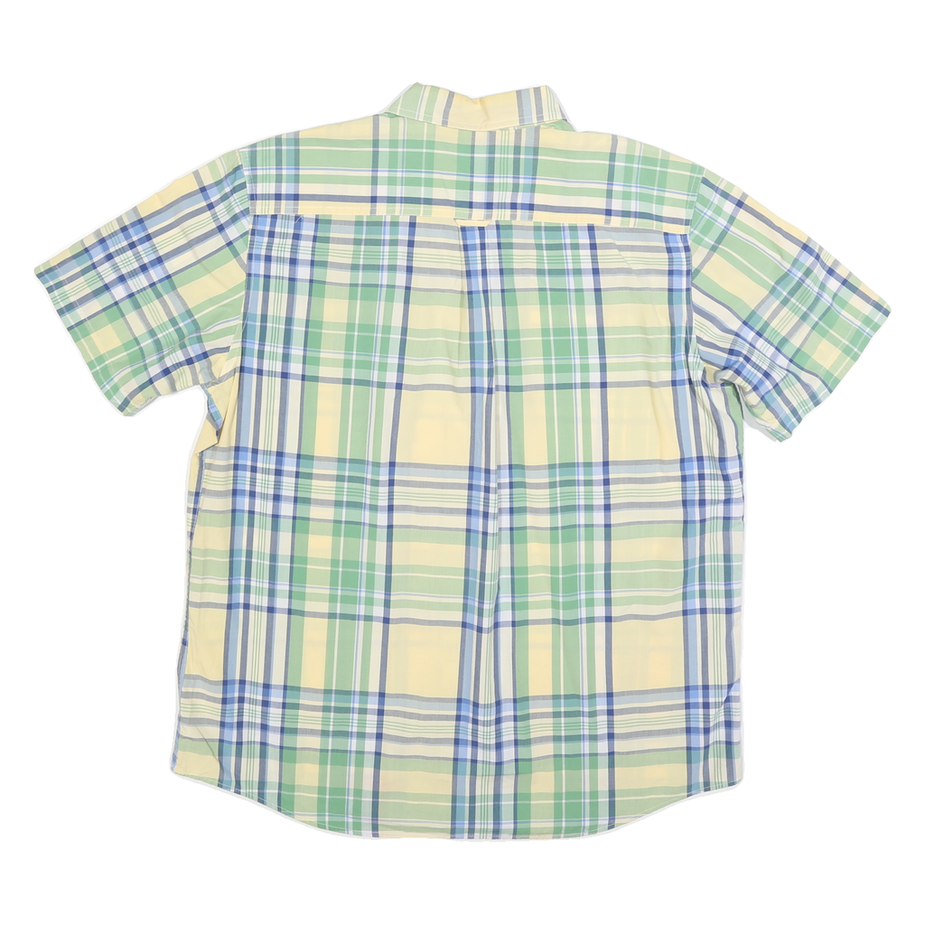 CHAPS Mens Yellow & Green Checked Button-Down Shirt XL Summer Casual Cotton