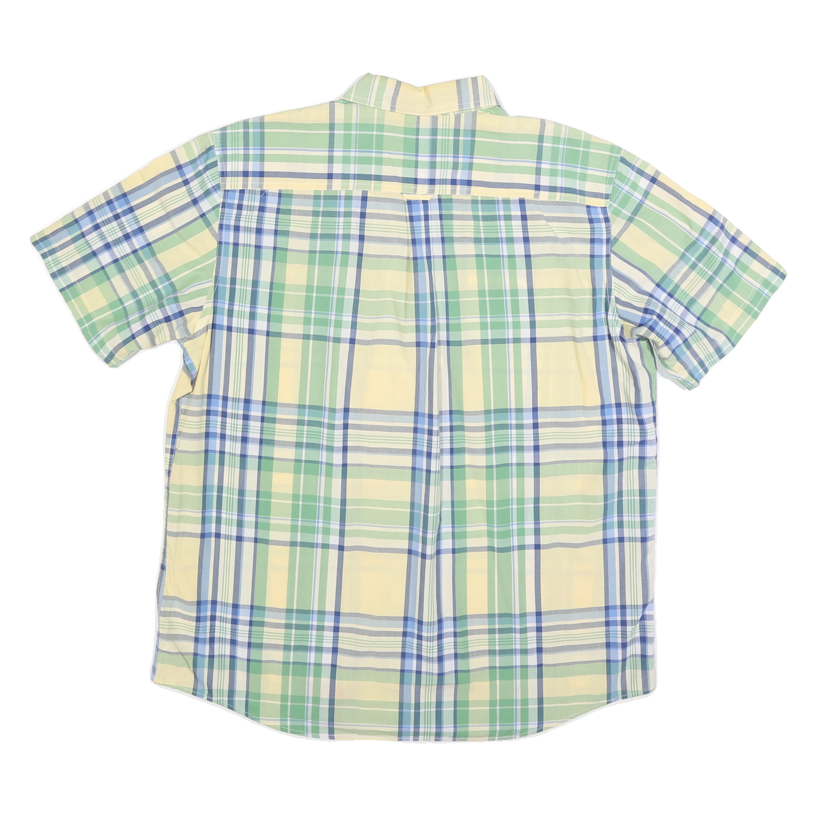 CHAPS Mens Yellow & Green Checked Button-Down Shirt XL Summer Casual Cotton