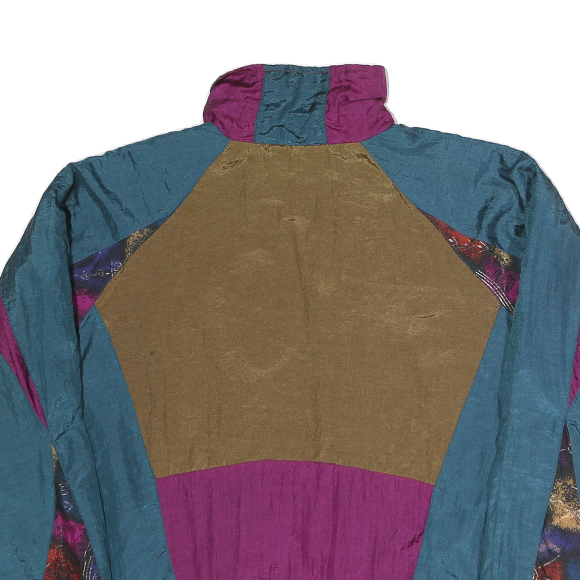 VILLE FRANCHE Womens Blue & Purple Nylon Zip Jacket M Colourblock Casual