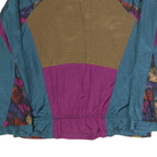VILLE FRANCHE Womens Blue & Purple Nylon Zip Jacket M Colourblock Casual