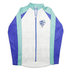 SANTINI Mens Blue & Green Polyester Cycling Jacket 2XL Zip Sportswear Design