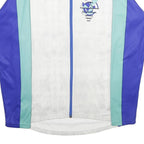 SANTINI Mens Blue & Green Polyester Cycling Jacket 2XL Zip Sportswear Design