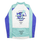 SANTINI Mens Blue & Green Polyester Cycling Jacket 2XL Zip Sportswear Design