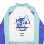 SANTINI Mens Blue & Green Polyester Cycling Jacket 2XL Zip Sportswear Design