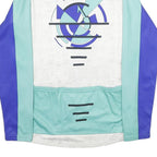 SANTINI Mens Blue & Green Polyester Cycling Jacket 2XL Zip Sportswear Design